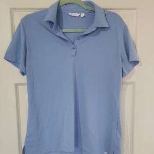 Lady Hagen Blue Fitted Button Down Shirt